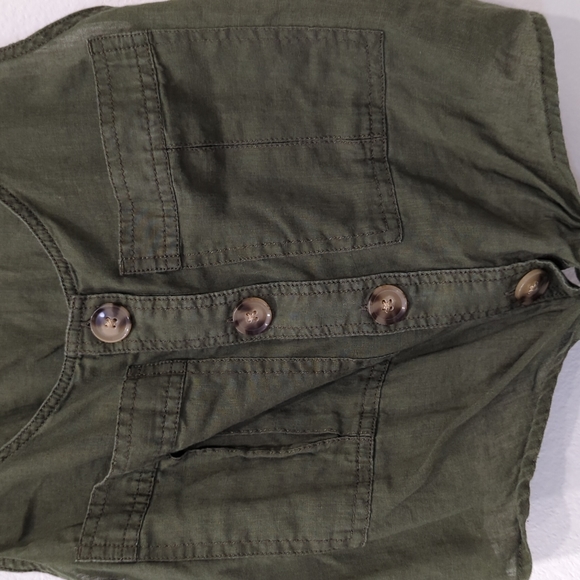 Cropped linen top Sz XS - Picture 3 of 5